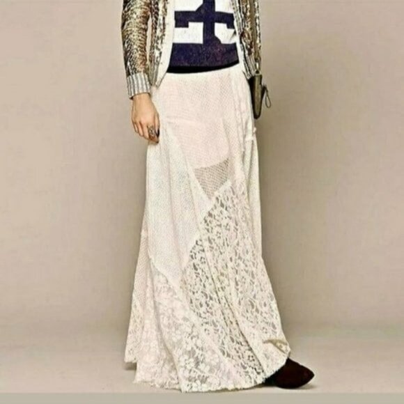 Free People One patchwork lace maxi skirt - Picture 1 of 6
